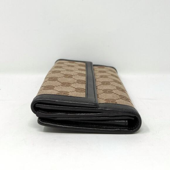 Gucci Scarlett Brown Monogram Canvas Logo Leather Trim Wallet - Picture 6 of 9